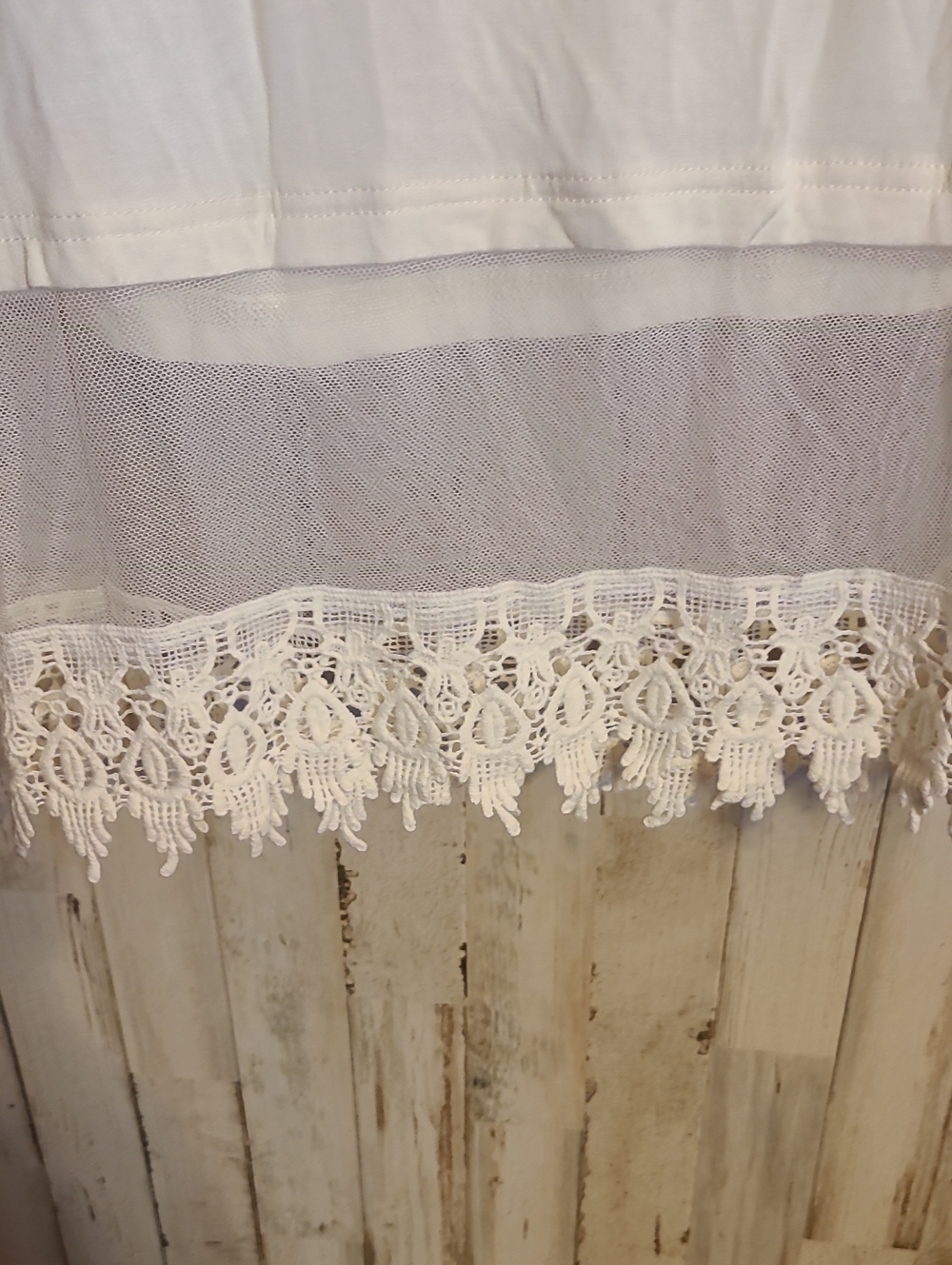 Grace & Lace Cream Long Sleeve Top with Lace Hem - Picture 3 of 6